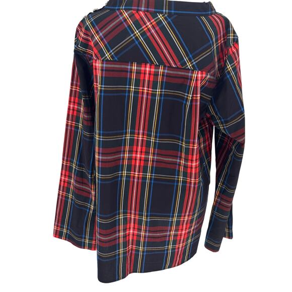 🎄✨ J. Crew Embellished Tartan Plaid Statement Top Sz 14 Holiday Christmas✨🎄 - Picture 5 of 13